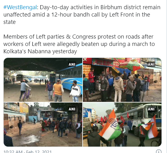 Left, Congress take out rally in West Bengal’s Birbhum, rail services hit at many places