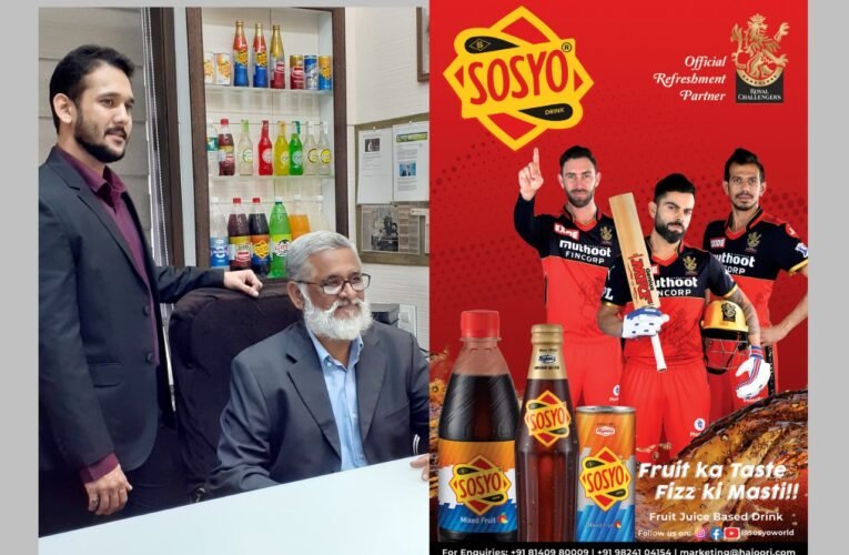 Sosyo Hajoori Beverages Pvt. Ltd’s100 year-old flagship product Sosyo partners with Royal Challengers Bangalore
